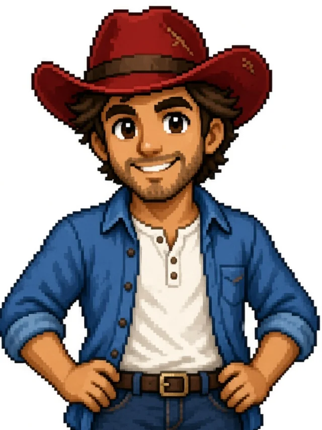 Benjamin, drawn in a red hat and blue shirt